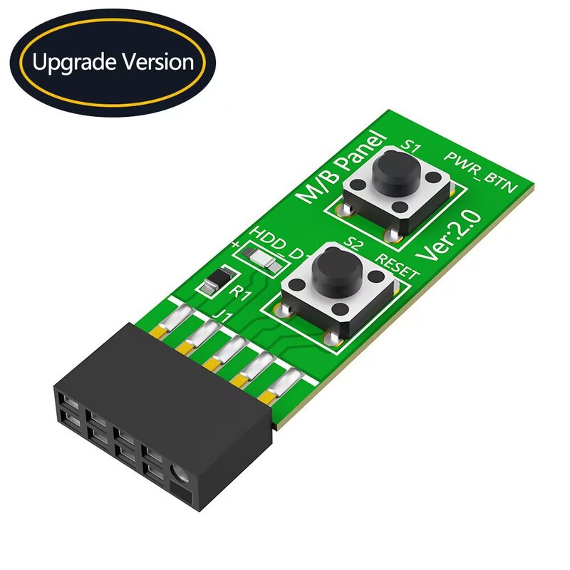 Computer Motherboard Power Start Jumper Button 10P Switch Board Adapter with Restart and Power Test Switch