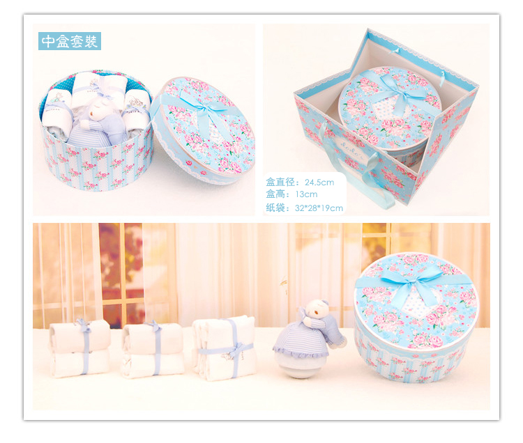 Hộp quà tặng trẻ sơ sinh Hộp quà tặng cho bé Bộ quần áo cotton đặt hộp quà trăng tròn trăm ngày tặng quà sang trọng danh sách đồ sơ sinh cần mua