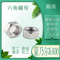 Monel K400 K500 Hexagon Nut Monel Nickel Copper Alloy Nut M6M8M10M12M14M16M20