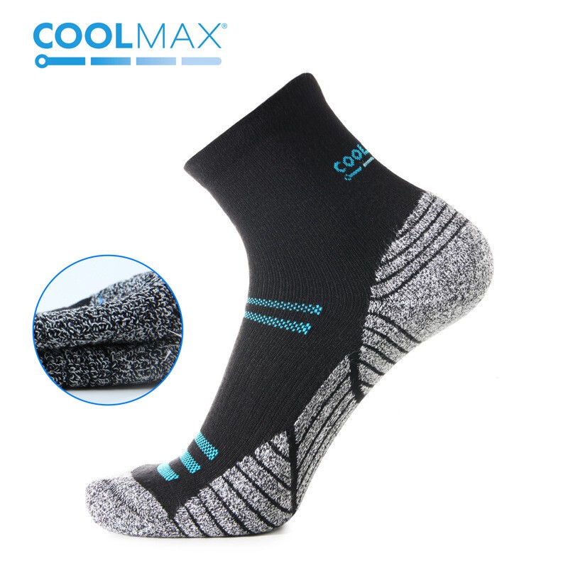 Coolmax Socks Outdoor Sports Quick-Drying Kidsren's Short-Tube Hiking Socks Adult Terry Bottom Breathable and Sweat-Wicking