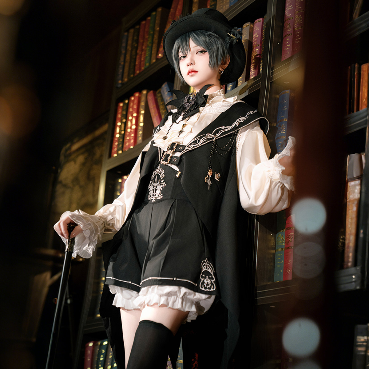 Unknown Starry Sky Rabbit Ear Meteorite Original Authentic Dark Prince Lolita Prince Baby Carrying Bag Shorts Set Spring/Summer