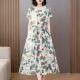 New mommy summer style floral pure cotton dress dress with temperament, short sleeves, lady brand women's skirt