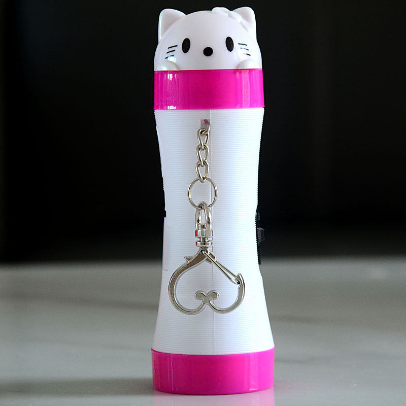 Small flashlight durable glare mini children student female cute LED button portable cartoon super bright household lamp