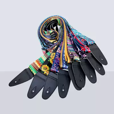 Dole folk guitar hug baby bag widened and thickened personality color pattern guitar neck strap comfortable electric guitar electric bass strap
