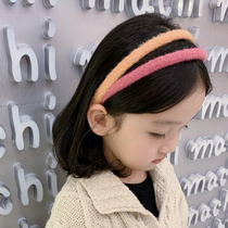 Childrens basic hairband girl thin headband hair card solid color wool headdress Joker hair accessories do not take