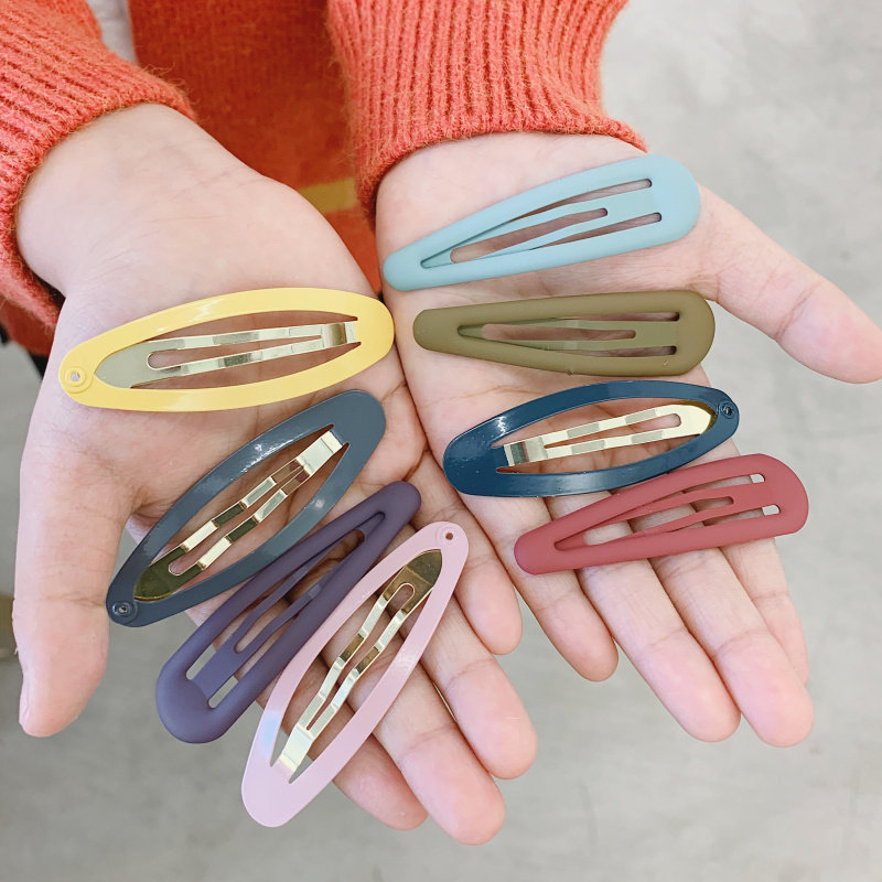 Foreign style hand paint Children's water drop hair clip Girl bb clip Parent-child color hair card Korean trend hair accessories