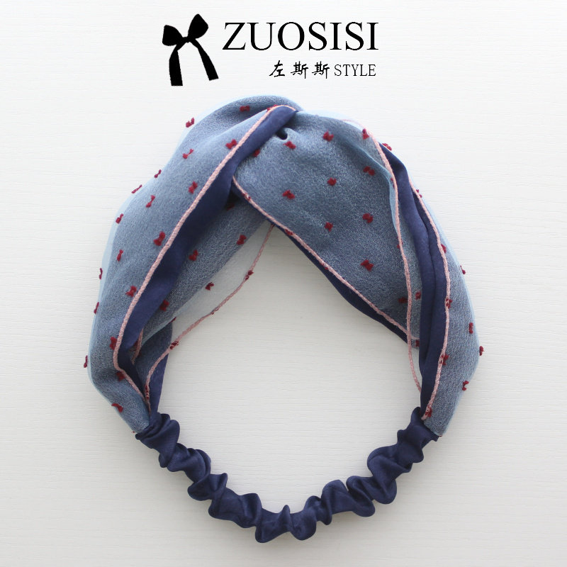 Zuo Si Si Korean parent-child baby hairband Daughter child double-layer cross hairband Little girl bangs headdress hairband