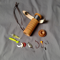 52bushcraft Handmade Wanderer Fishing and Hunting Reel Fishing Kit for Outdoor Survival