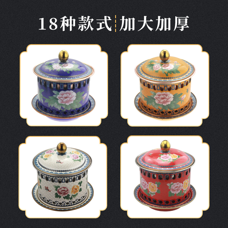 Jing Tai Blue Copper Hot Pot Pure Copper Household Single Small Copper Pot Alcohol Self small hot pot enamel Mie pot one person one pot