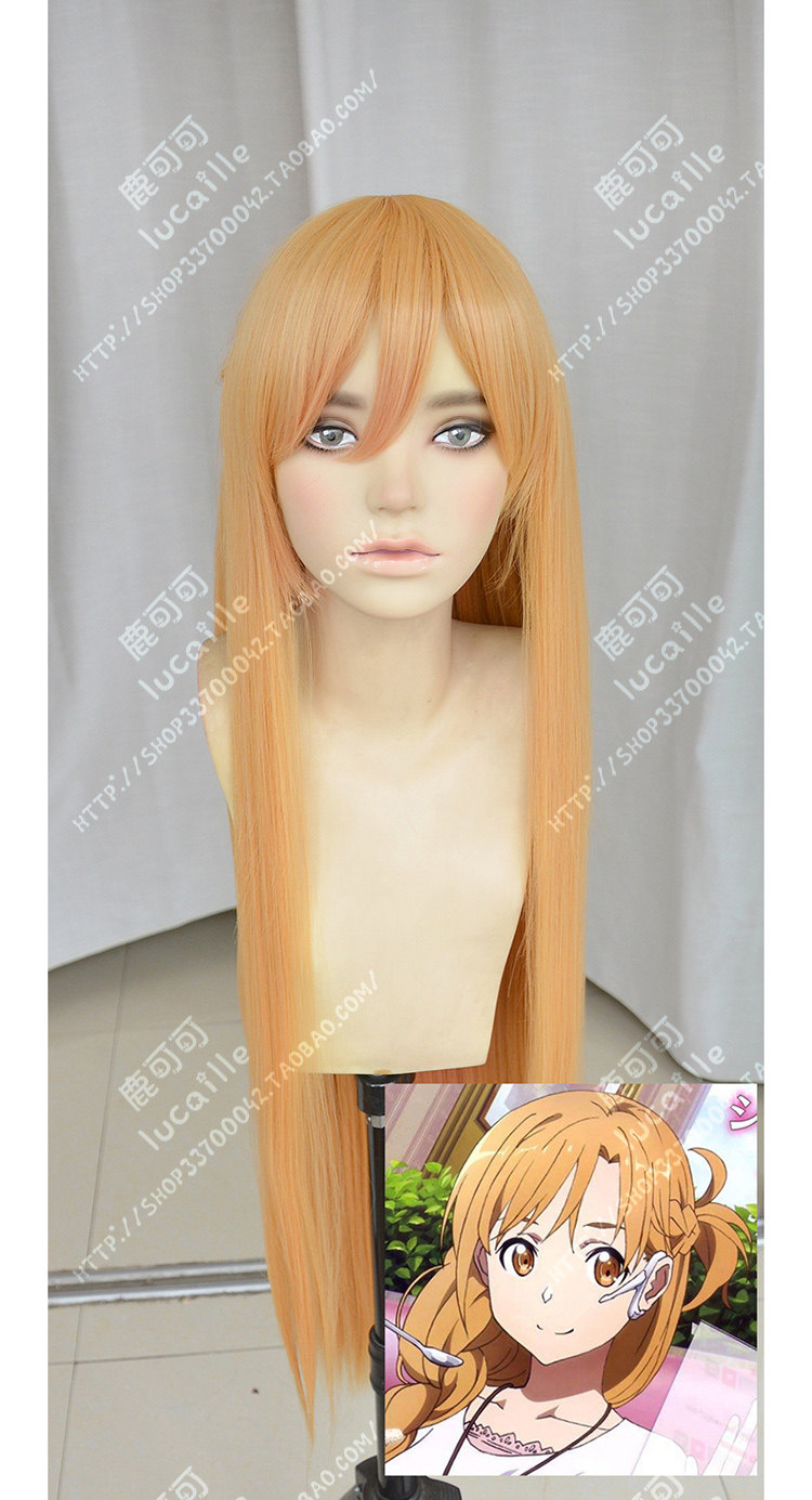 Sword Art Online The Movie: Ordinal Scale Asuna Asuna Yuuki Apricot 100cm  Straight Cosplay Party Wig_Lucaille WIG