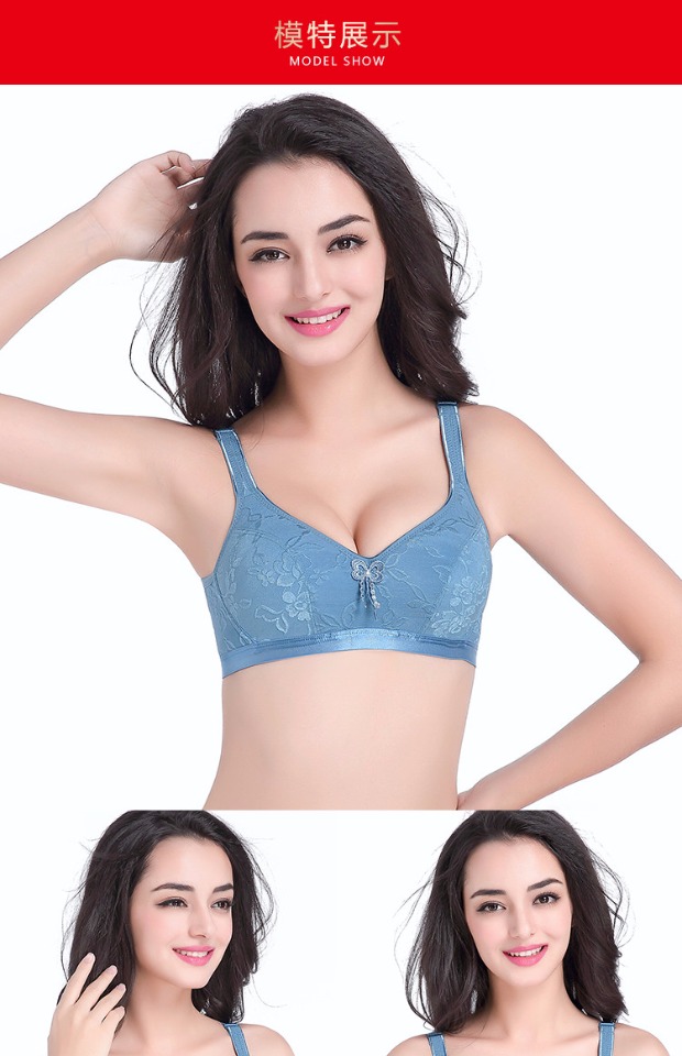 Đồ lót nữ bằng vải cotton mỏng kích thước lớn không có vòng thép trung niên năm nay áo ngực đỏ 90ab tụ tập quần lót