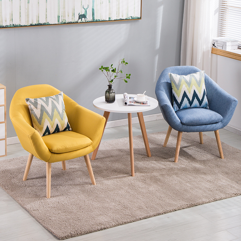 Single Sofa Lazy Chair Small Apartment Nordic Modern Simple Home Fabric Removable and Washable Balcony Leisure Chair Single Sofa Lazy Chair Small Apartment Nordic Modern Simple Home Fabric Removable and Washable Balcony Leisure Chair