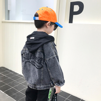 Boys spring clothing denim jacket 2022 new small and medium baby boy spring water washed embroidery blouses children trendy tide