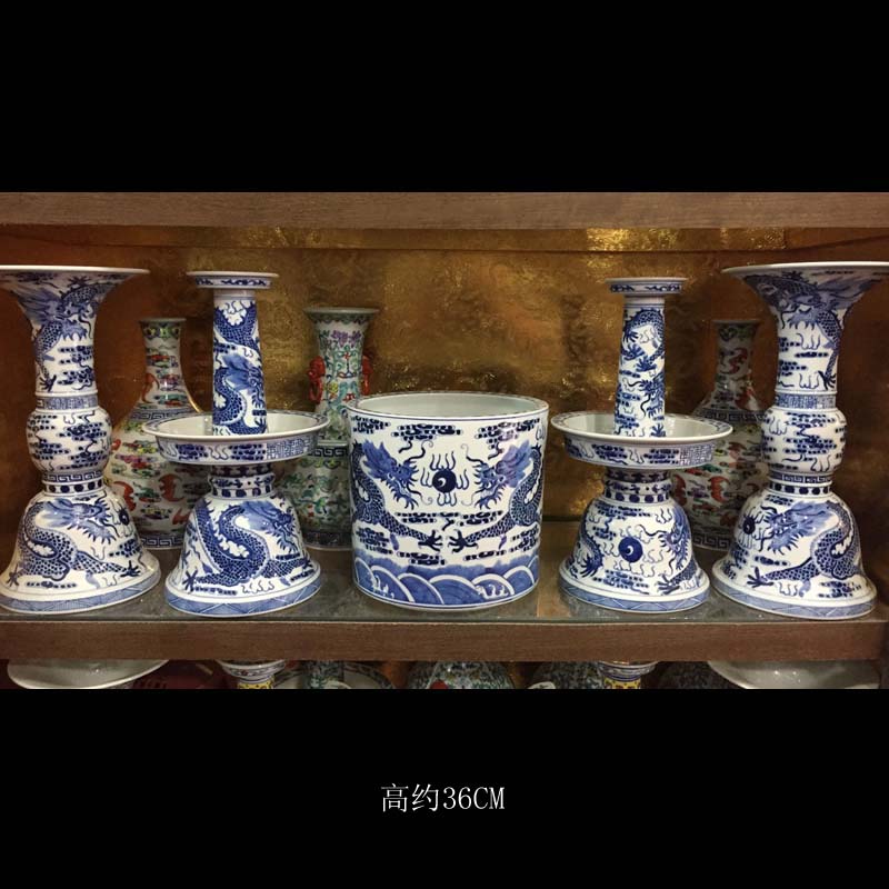 Jingdezhen temple temple for suit tailored to write five vase with candlestick five woolly temple sweet incense buner for device