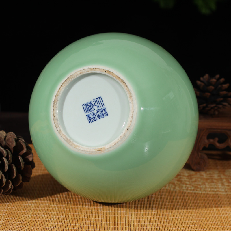 Glaze is contracted fashion decoration mesa gourd shape vase pure elegant celadon color color block display vase