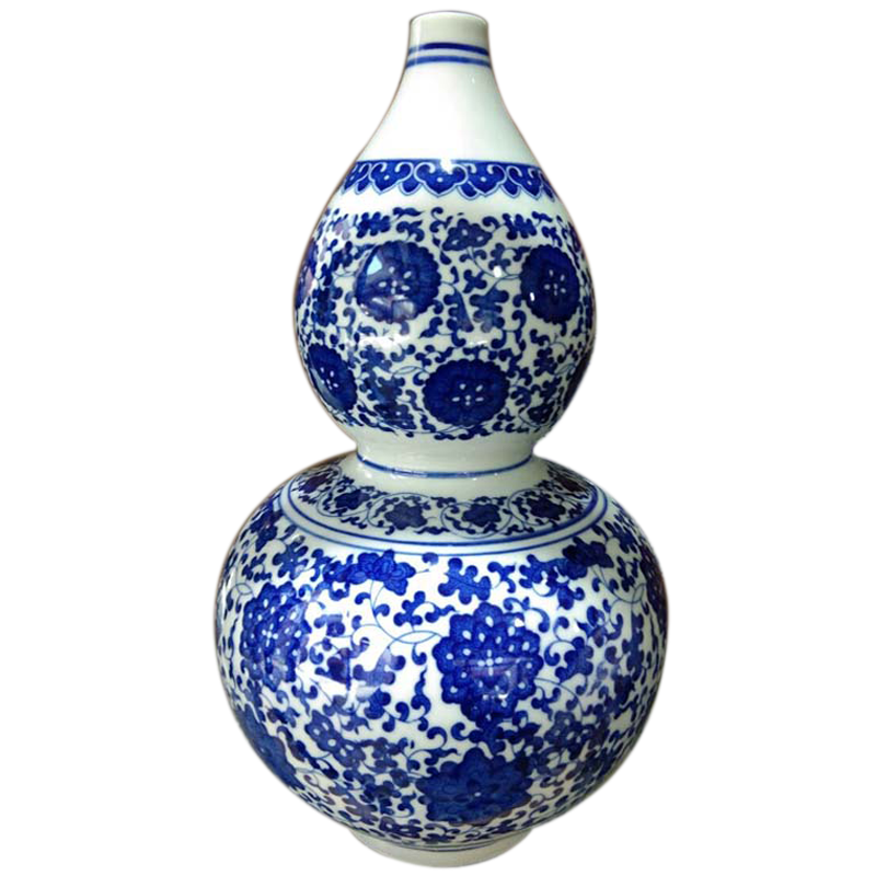景德镇青花缠枝莲宝葫芦青花瓷器花瓶22-30左右CM高装饰葫芦瓶