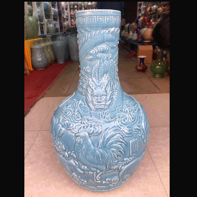 Jingdezhen imitation qianlong zodiac celestial porcelain bottle zodiac relief tree birthday