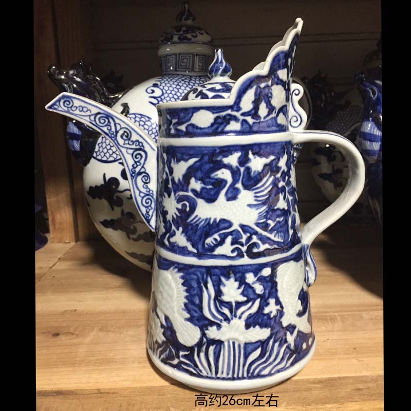 Imitation of the yuan dynasty blue and white porcelain jar zito bian yuan dynasty blue - and - white porcelain pot of jingdezhen blue and white comb antique pot