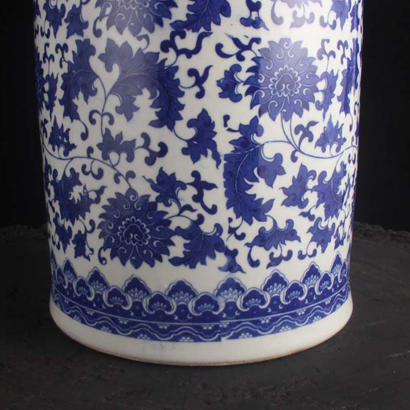 Jingdezhen blue and white landscape quiver straight hand - made ceramic vase khe sanh autumn mood lotus flower ceramic quiver