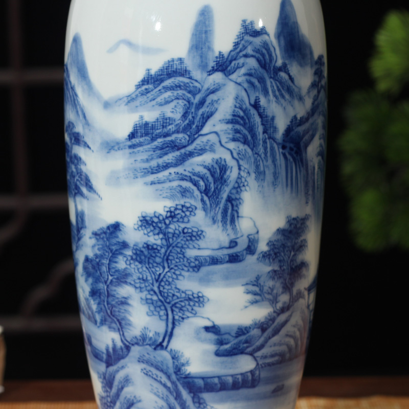 Jingdezhen hand - made scenery ears gift porcelain statute of high culture rich ancient frame boutique floret bottle furnishing articles