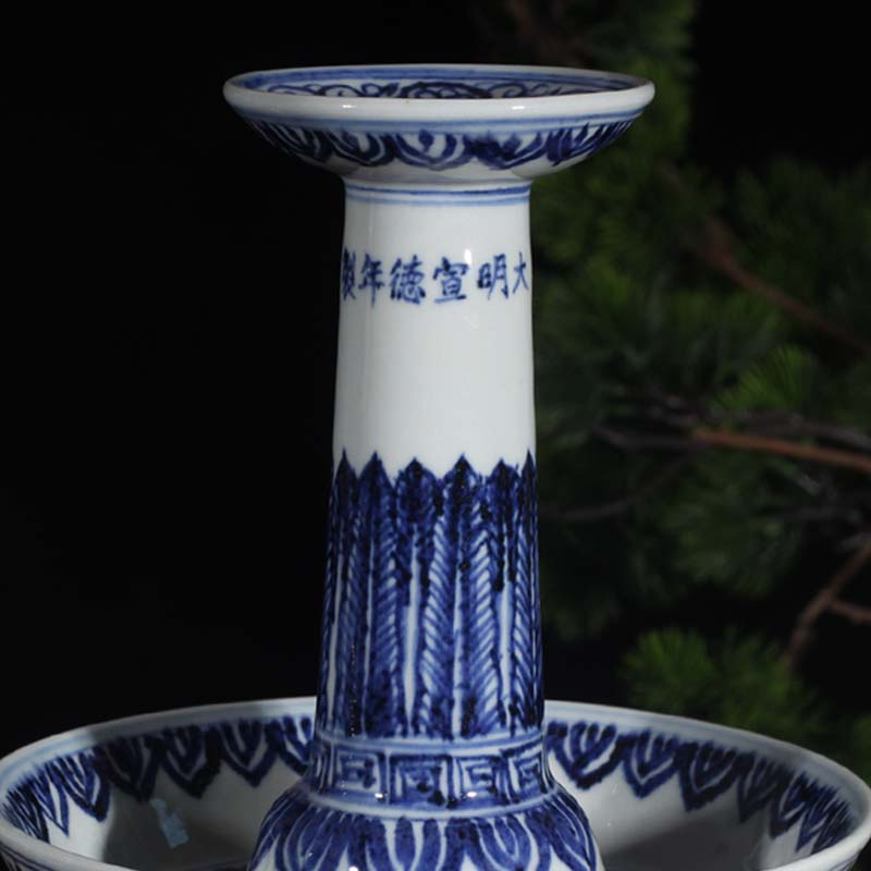 Archaize of jingdezhen blue and white landscape with porcelain based 30 cm high blue and white porcelain grain porcelain based holder