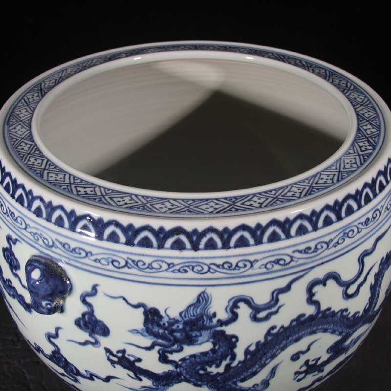 Jingdezhen hand - made imitation Ming xuande is pure blue and white porcelain cornucopia branch lotus flower grain cornucopia