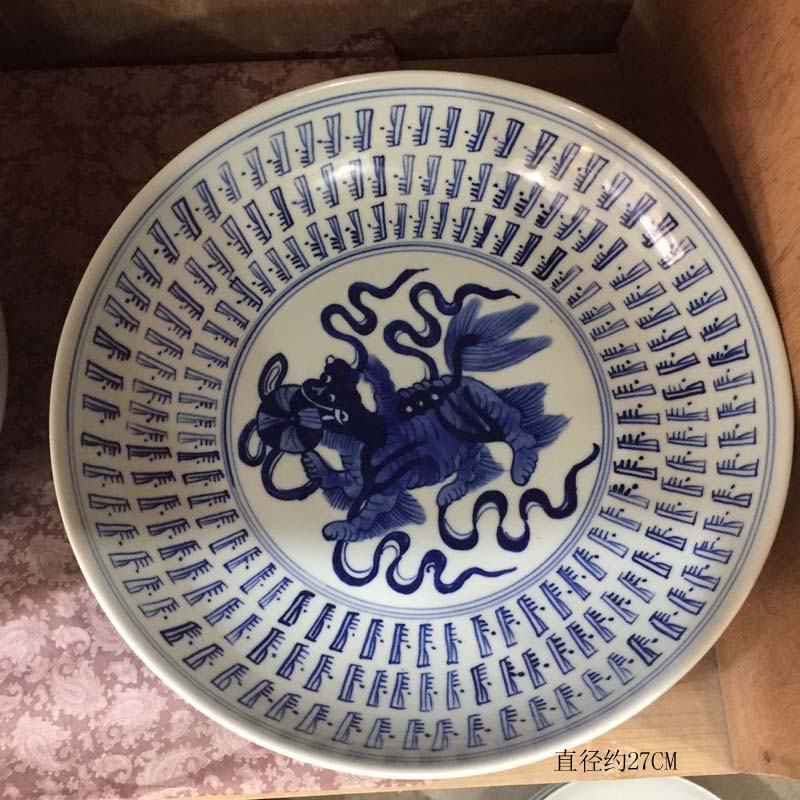 Jingdezhen hand - made kangxi character fishing figure figure character decorative porcelain furnishing articles