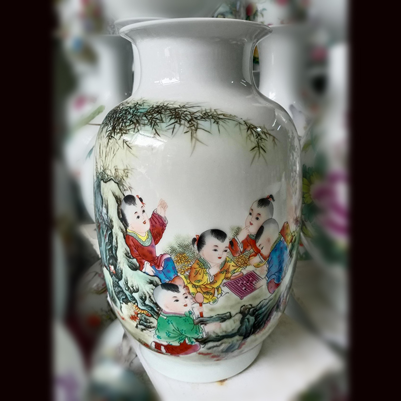 Jingdezhen colorful new home decoration ceramic furnishing articles sitting room with modern style to appreciate beautiful lad xiantao idea gourd bottle