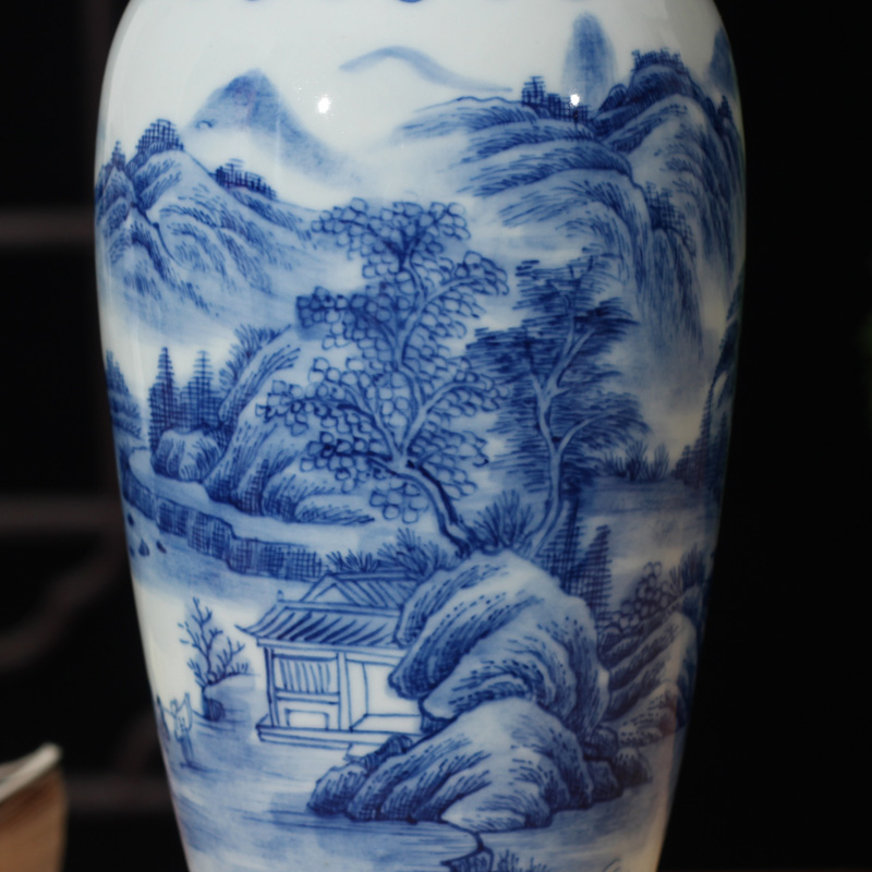 Jingdezhen hand - made scenery ears gift porcelain statute of high culture rich ancient frame boutique floret bottle furnishing articles