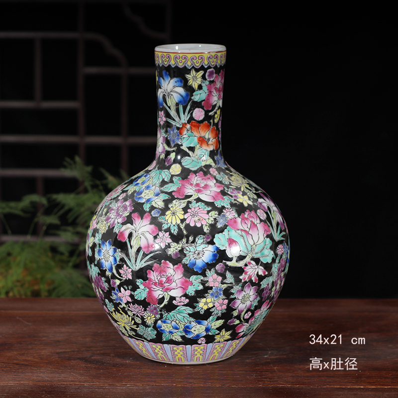 Jingdezhen hand - made flower vase elegant decoration flower is the pastel sky decorative vase