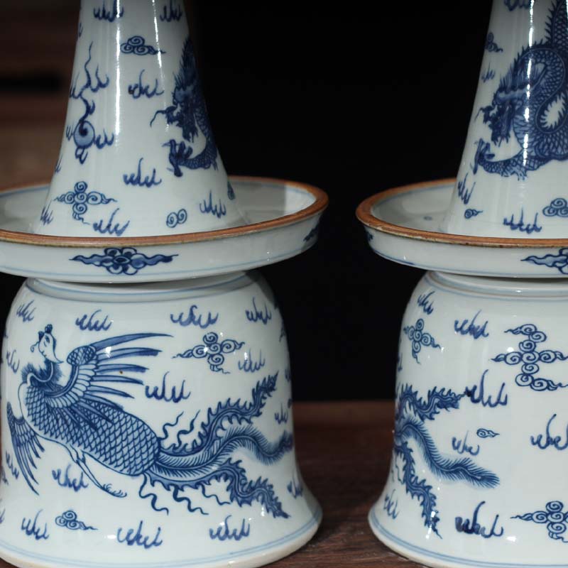 Archaize of jingdezhen blue and white landscape with porcelain based 30 cm high blue and white porcelain grain porcelain based holder