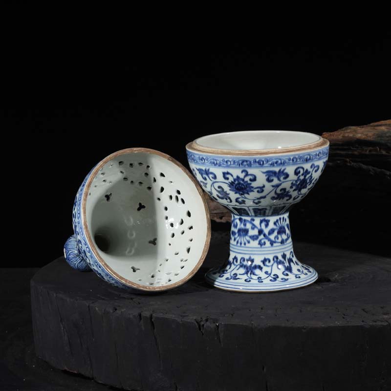 Archaize Ming xuande blue censer aromatherapy high classical jingdezhen porcelain mosquito incense buner porcelain incense buner