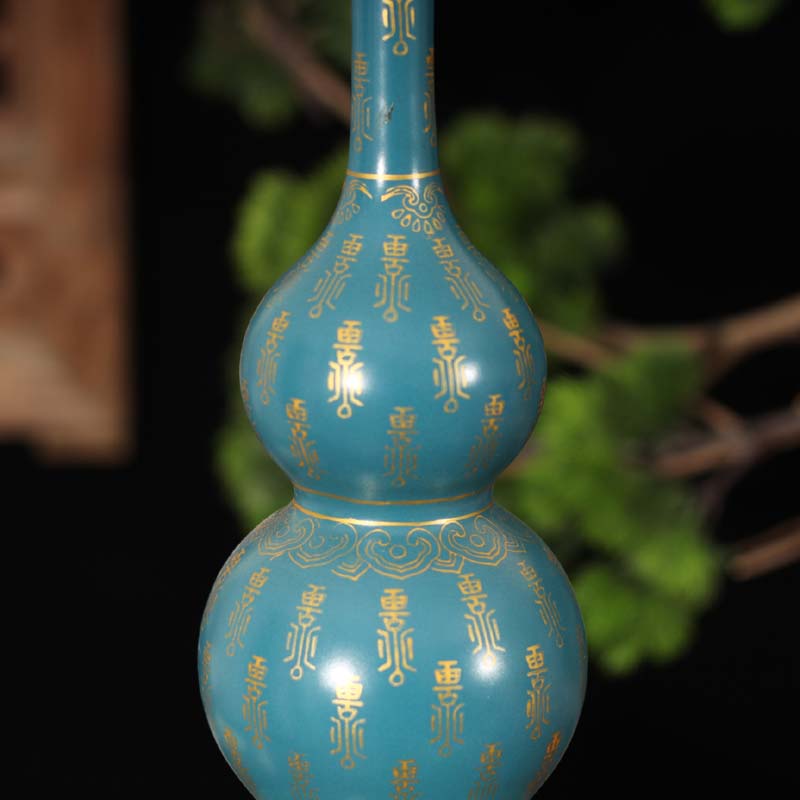 Jingdezhen imitation stays in the cultural revolution have three gourd Jingdezhen porcelain famille rose porcelain vase gourd cultural revolution