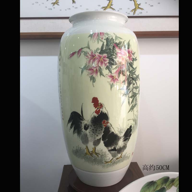 The masters of jingdezhen prosperous porcelain vases big rooster porcelain plate porcelain porcelain vase rooster figure