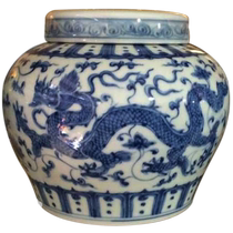 Jingdezhen imitation Chenghua blue and white dragon pattern Tianzi jar imitation Chenghua baby play picture Tianzi jar pure hand-painted Xiantao Tianzi jar