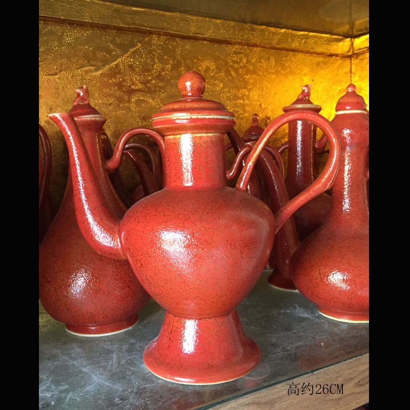 Jingdezhen imitation porcelain of yuan dynasty youligong pine big pot of hip flask MeiSongMei yuan dynasty porcelain teapot hip flask
