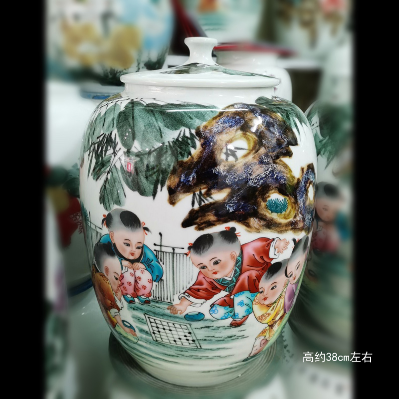 Jingdezhen Porcelain Children's Fun Rice Jar Ceramic Rice Jar