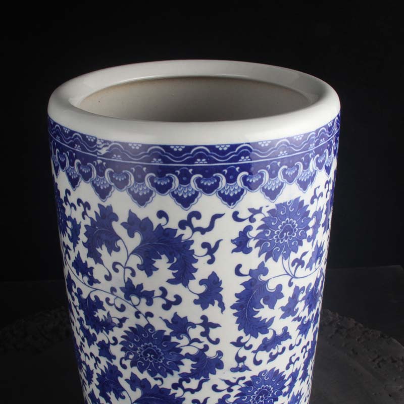 Jingdezhen blue and white landscape quiver straight hand - made ceramic vase khe sanh autumn mood lotus flower ceramic quiver