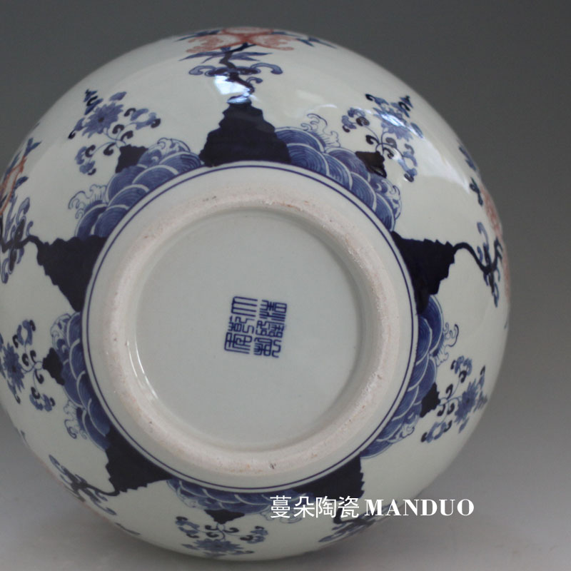 Jingdezhen blue and white xiantao 45 cm high pure hand - made gourd vases xiantao gourd blue and white porcelain vase