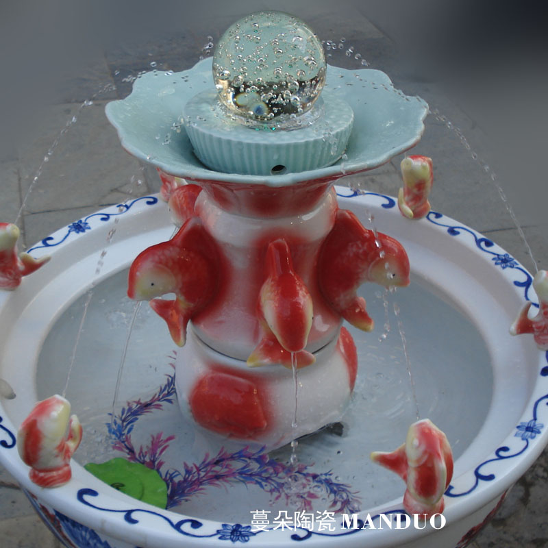 Fountain dry red carp porcelain jingdezhen Fountain fountains fish high porcelain Fountain humidifying fountains