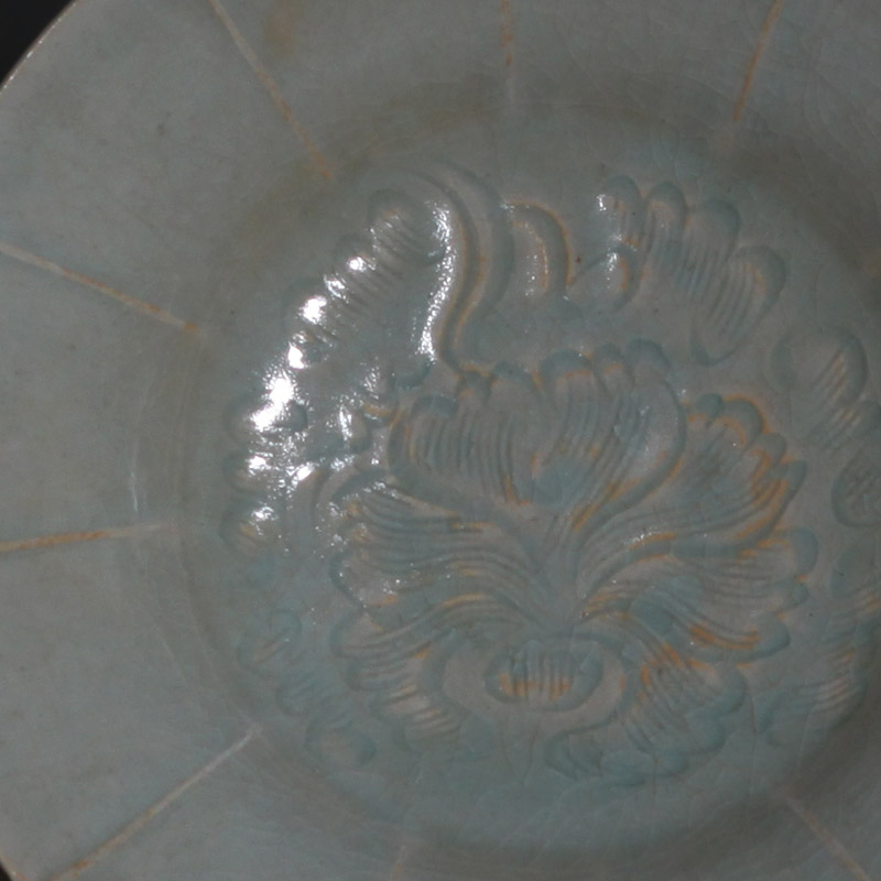 Peony shadow blue Peony hang dish antique porcelain in song dynasty shadow green China plate shadow copy left up green bowl