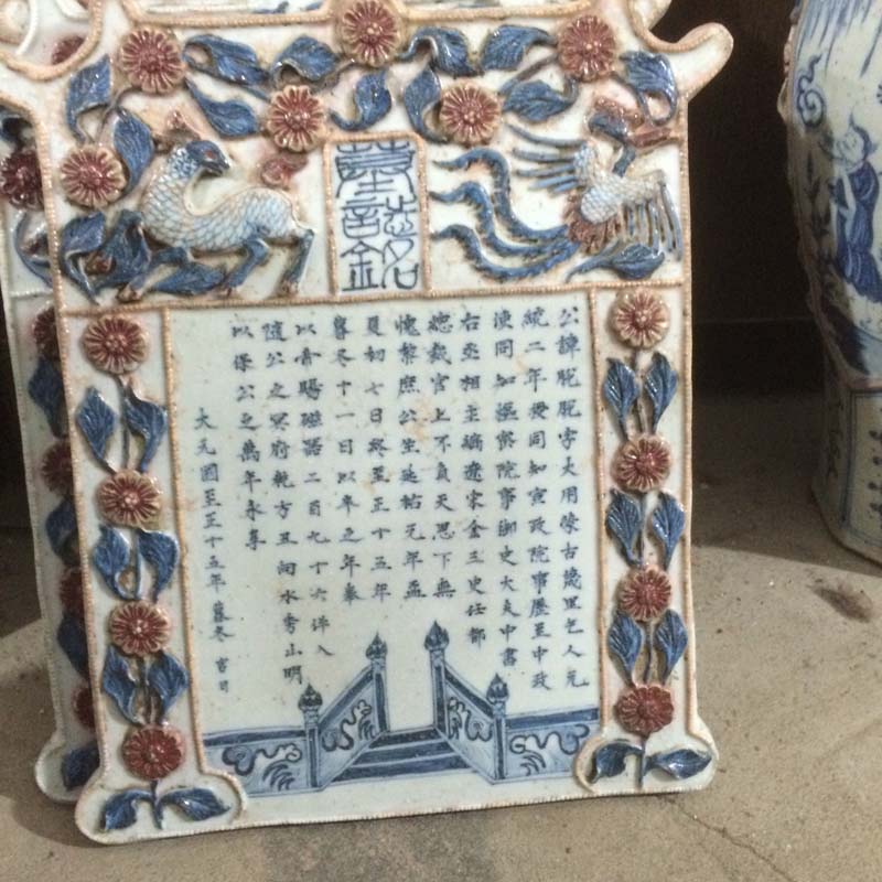Archaize of jingdezhen porcelain jingdezhen nameplate handwritten yuan blue and white epitaph customized porcelain inscriptions