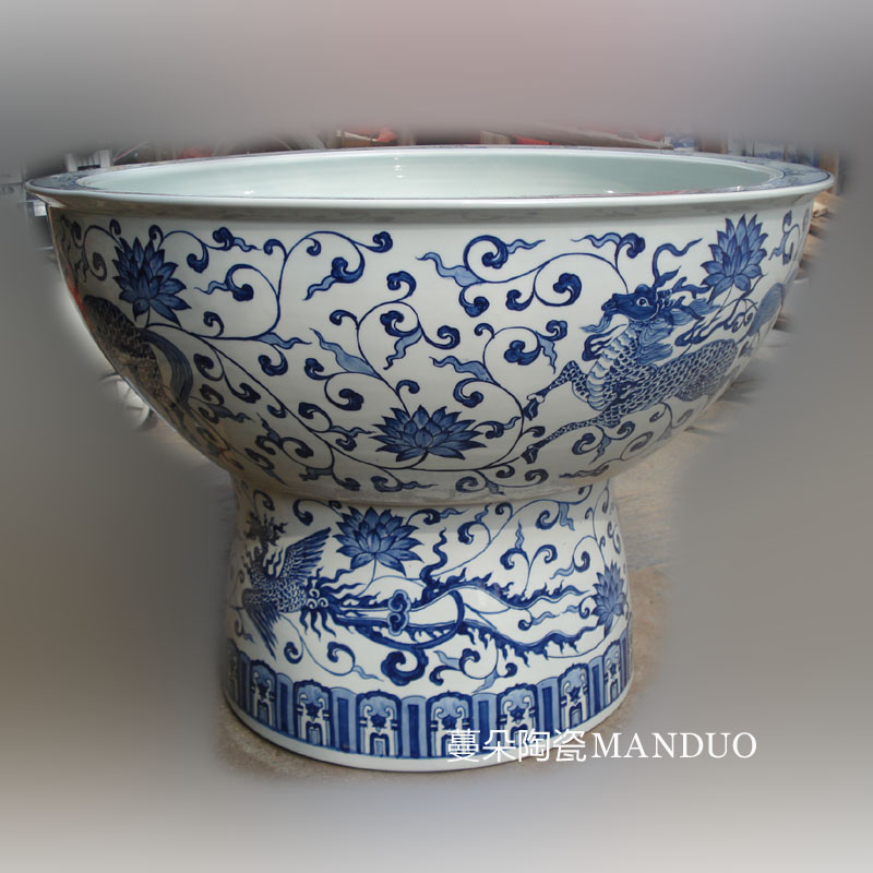 Landscape VAT porcelain high solid cylinder high benevolent big cylinder ceramic art hand - made of vats