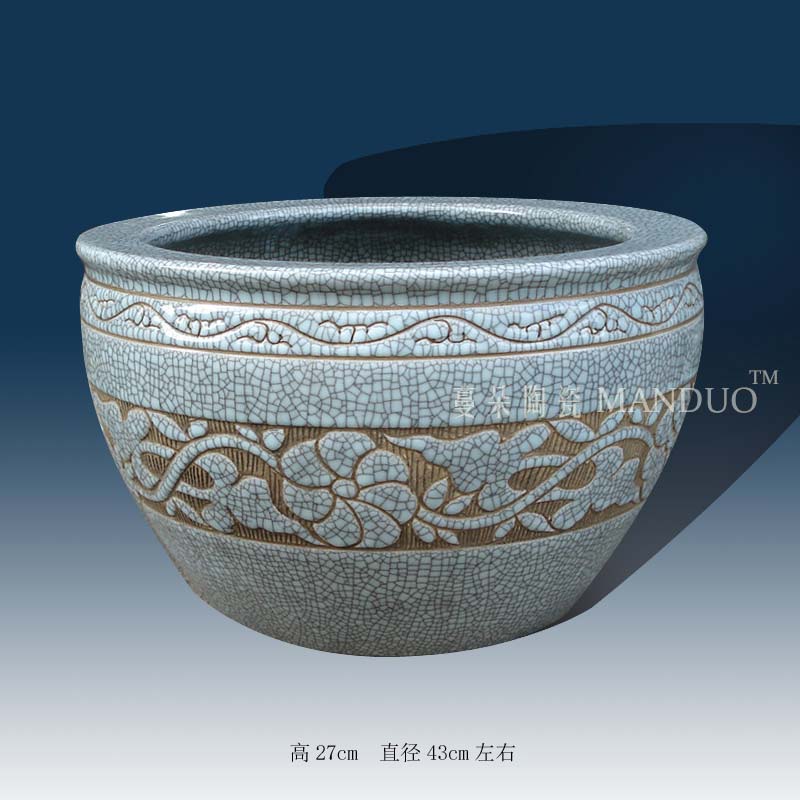 Jingdezhen archaize open a small piece of pottery and porcelain porcelain ceramic VAT cylinder classical annatto furniture decoration culture