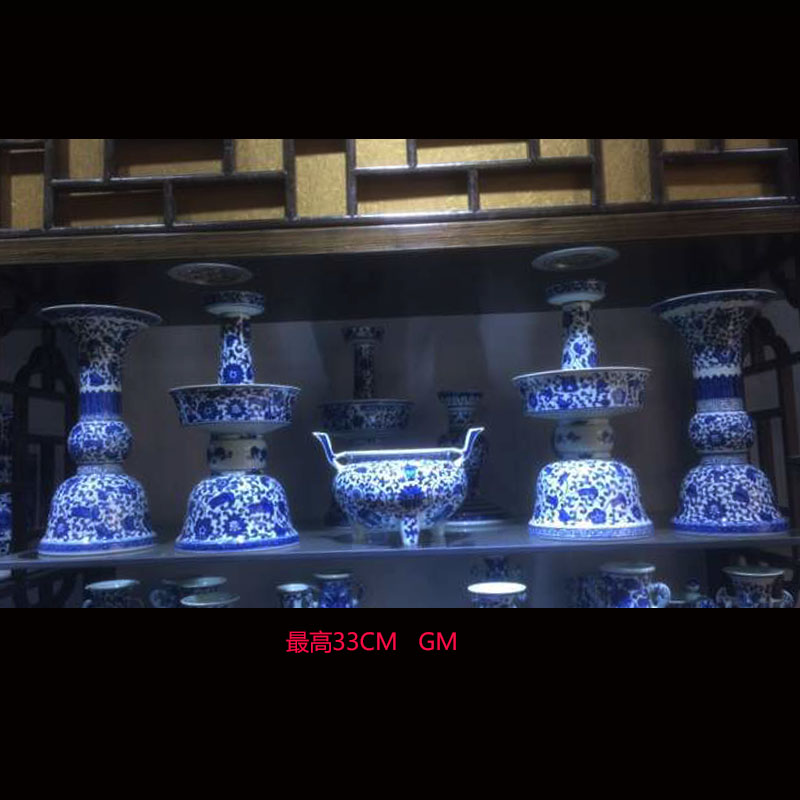 Jingdezhen five for five bound set branch lotus flower vase with candlestick censer porcelain for five sets with cover the present five for China