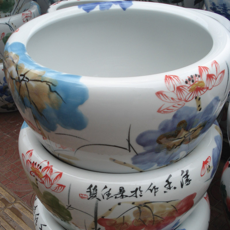Jingdezhen hand - made porcelain up lotus flower art porcelain crock prevent bask in frost porcelain cylinder