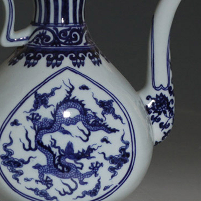 Hand - made dragon blue - and - white youligong porcelain jar of imitation Ming xuande antique porcelain flask ewer classical pot