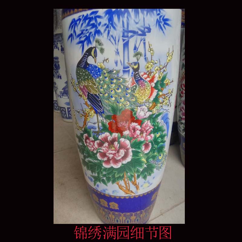 Jingdezhen of large vases, ceramic vases, hand - made powder enamel vase elegant vase opening of the vase