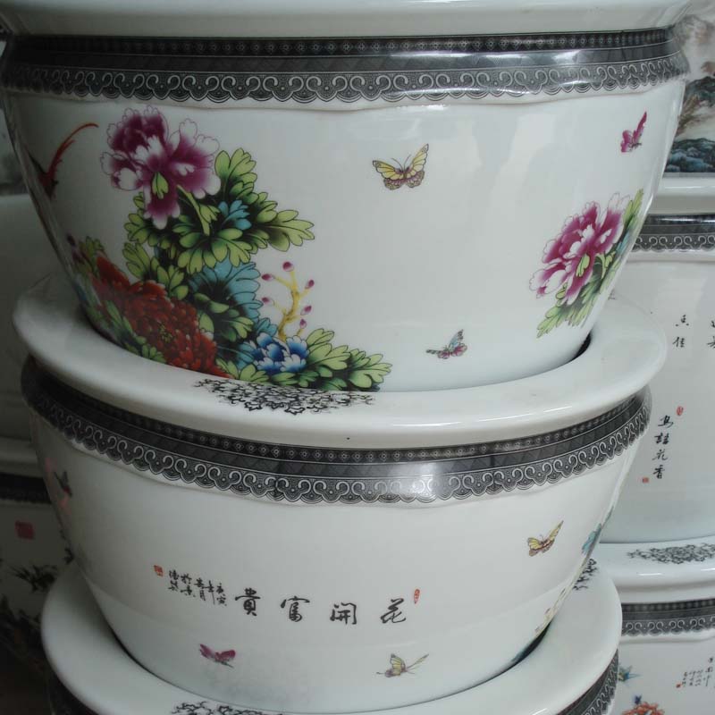 Jingdezhen famille rose porcelain cylinder small porcelain porcelain peony flowers cylinder color cylinder