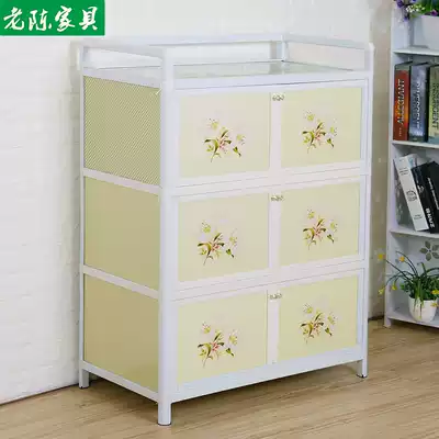 Bowl cabinet Kitchen overall cabinet simple household economical aluminum alloy kitchen storage cabinet storage cabinet stainless steel?Vehicle